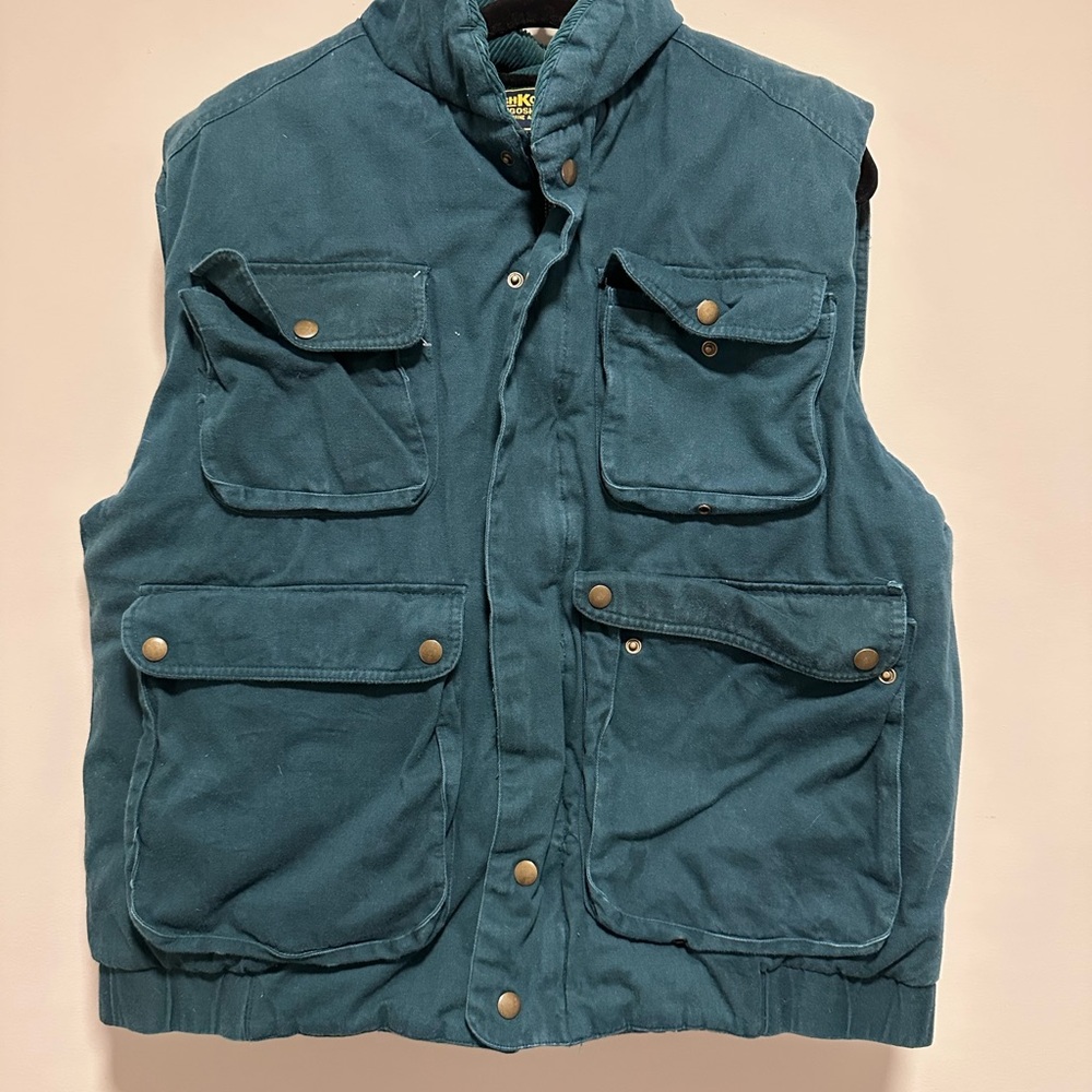 Vintage OshKosh B’gosh Men's Teal Utility Vest - Size XL - 90’s Normcore